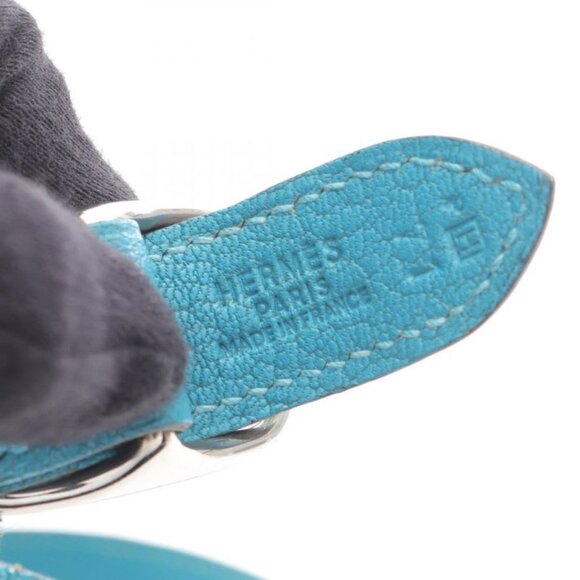 Hermes Shoulder Bag Trim 24 Turquoise Leather Trim 24 - Picture 4 of 10